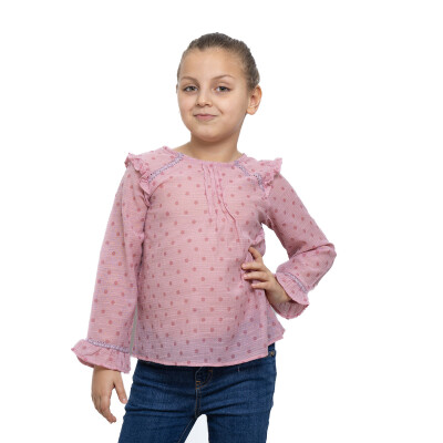 Girl's Ruffle Sleeve Blouse 6-9Y Timo 1018-TK5DÜ012257903 - Timo