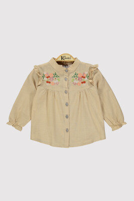 Girl's Stand Collar Embroidered Shirt 6-9Y Kumru Bebe 1075-4250 - Kumru Bebe (1)