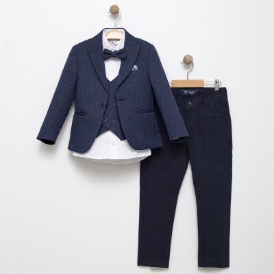 Handkerchief Jacket Vest Sports Suit 5-9Y Terry 1036-5693 Navy 