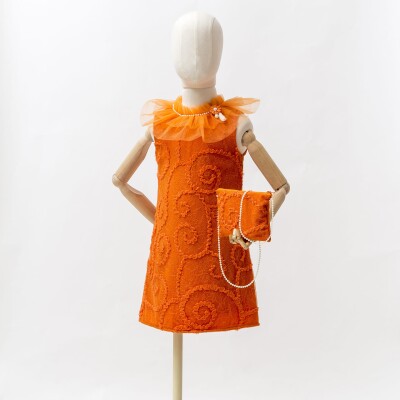 Ivy Tulle Straight Tight Dress 6-12Y Wecan 1022-21287 Оранжевый 