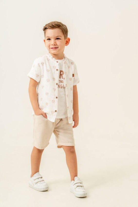 Koala Printed Shirt 3-Piece Boys Suit 2-5Y Sani 1068-30068 - 1