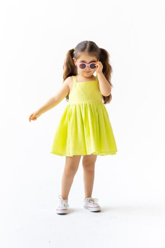 Lime Dress Dollcake Muslin 2-5Y Pixy Love 2070-PL24S7003474500 - 4