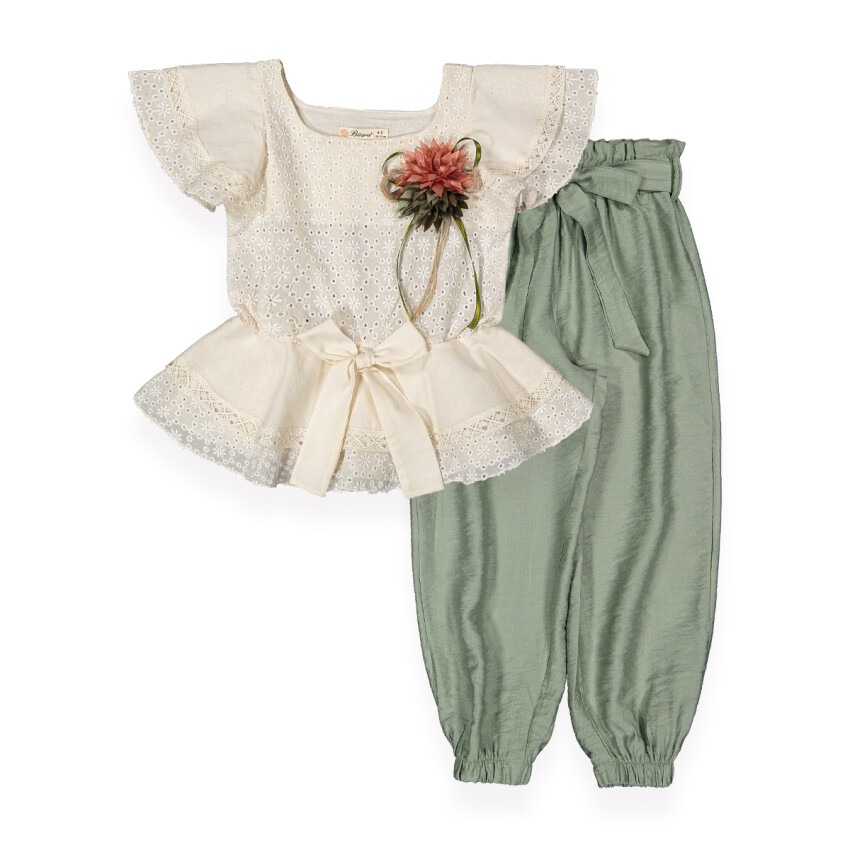 Pant Set with Walloon Sleeve Büşra Bebe 1016-211126 - 2