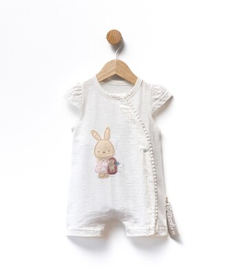 Rabbit Embroidered Scallop Detailed Jumpsuit 3-9M Flexi Baby 2063-236583 - Flexi Baby (1)