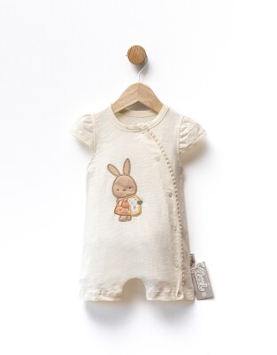 Rabbit Embroidered Scallop Detailed Jumpsuit 3-9M Flexi Baby 2063-236583 - Flexi Baby