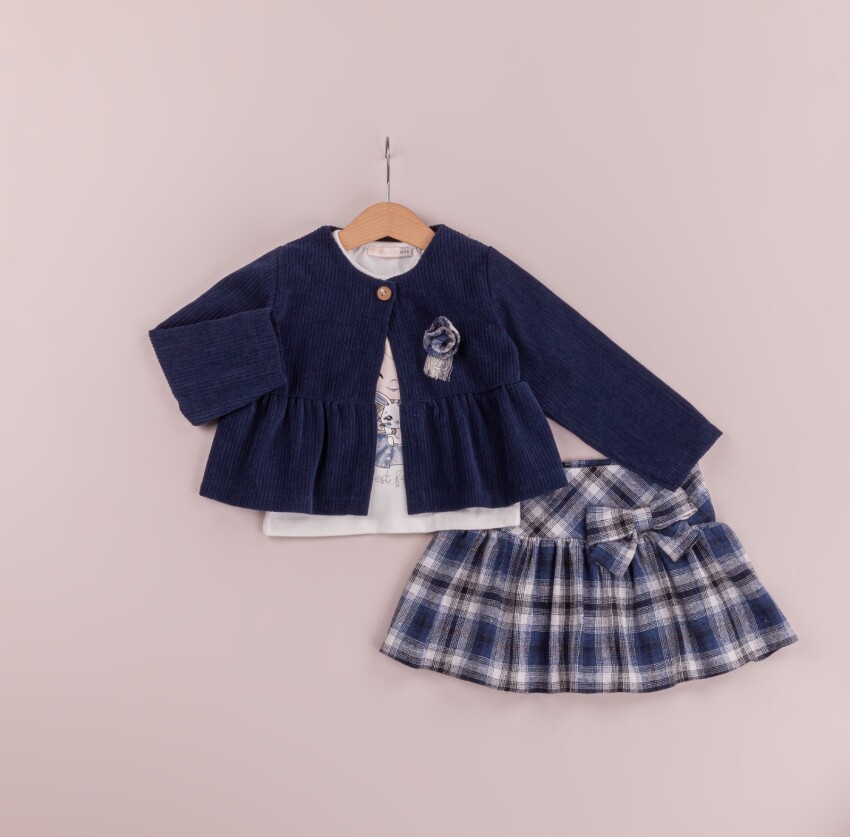 Wholesale 3-Piece Girls Jacket Set With Skirt 1-4Y BabyRose 1002-4289 - 4