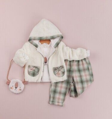 Wholesale 4-Piece Baby Girls Jacket Set With Pants And Bag 9-24M BabyRose 1002-4288 - Babyrose