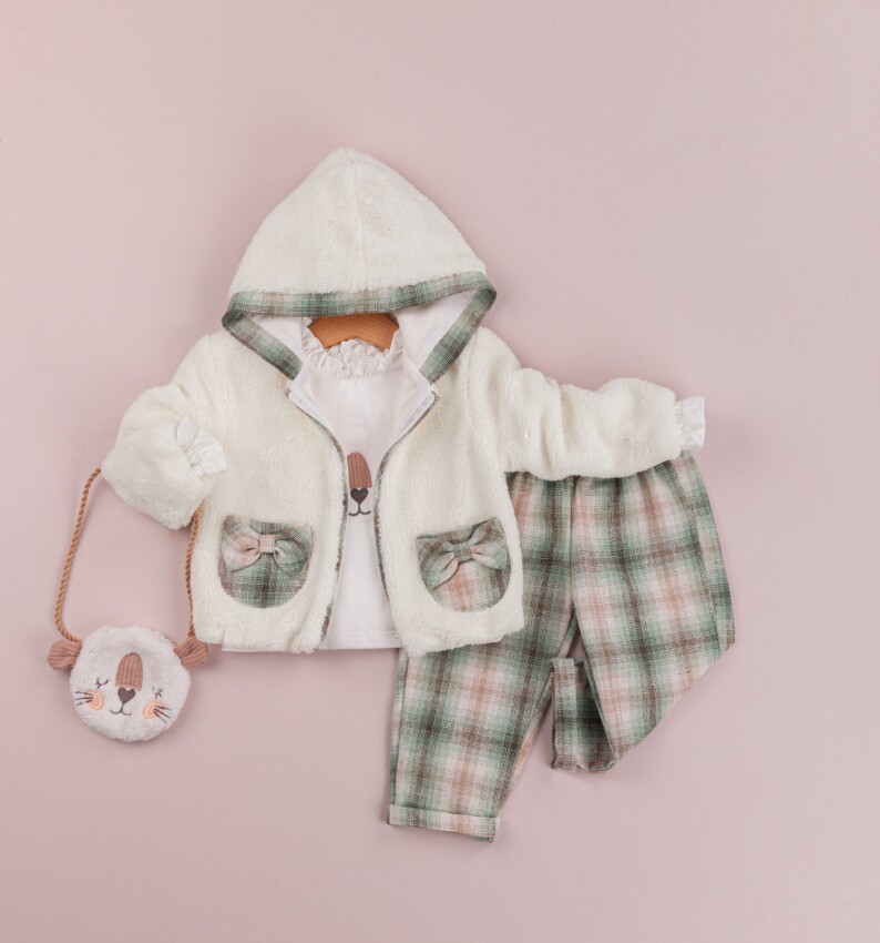 Wholesale 4-Piece Baby Girls Jacket Set With Pants And Bag 9-24M BabyRose 1002-4288 - 1