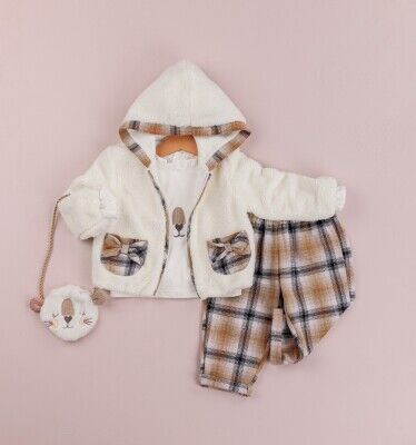 Wholesale 4-Piece Baby Girls Jacket Set With Pants And Bag 9-24M BabyRose 1002-4288 - Babyrose (1)