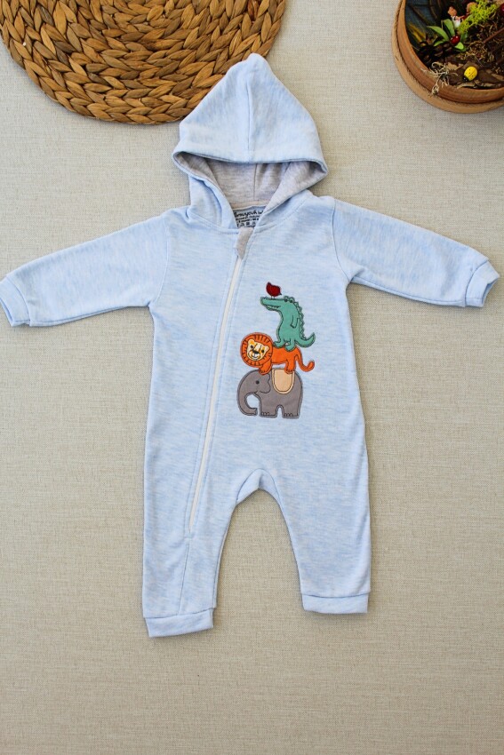 Wholesale Baby Boys Jumpsuit With Hooded 0-3M Tomuycuk 1074-25275 - 1