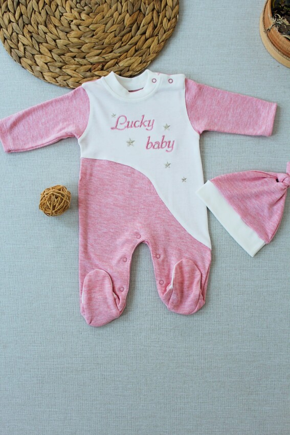 Wholesale Baby Girls Jumpsuit With Hat 0-3M Tomuycuk 1074-25278 - 1