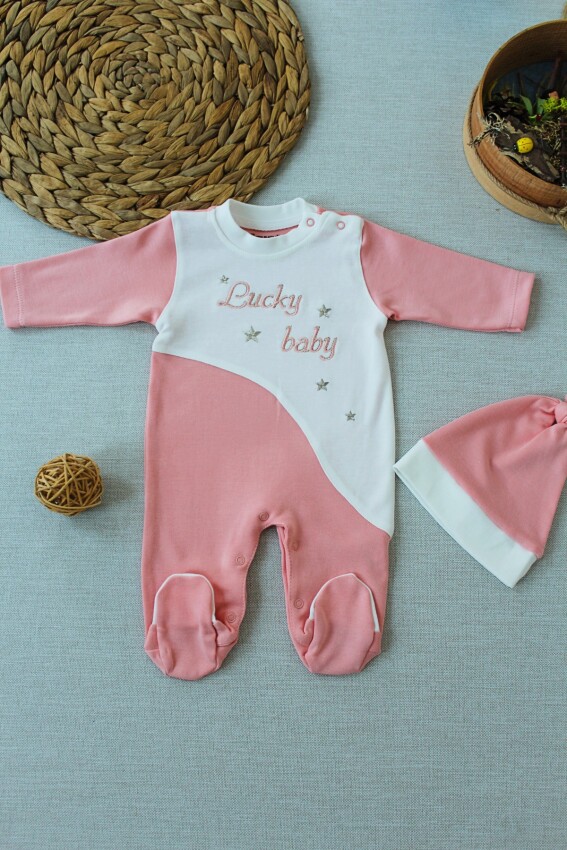 Wholesale Baby Girls Jumpsuit With Hat 0-3M Tomuycuk 1074-25278 - 2