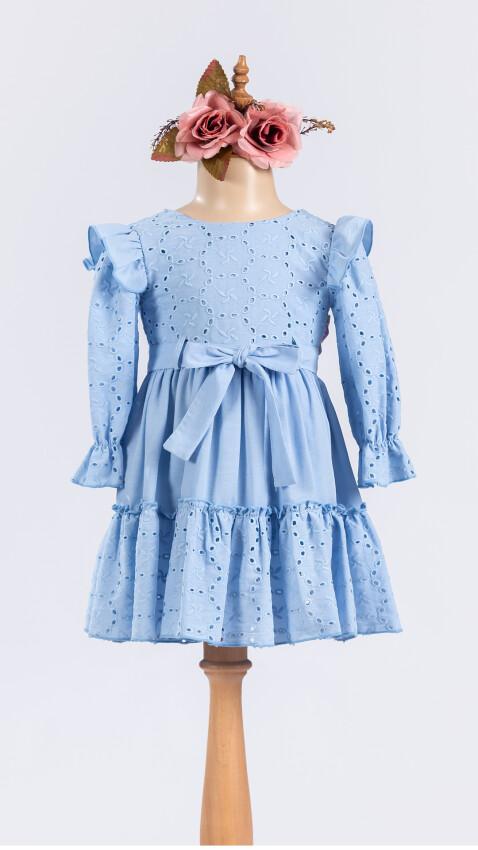 Wholesale Girl's Belted Dress 2-5Y Tivido 1042-2585 - 1