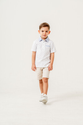 3-Point Printed Polo Collar 2-Piece Boys Suit 2-5Y Sani 1068-30074 Белый 