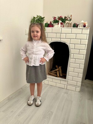 5-Piece Pearl Buttoned Tweed Suit 2-10Y KidsRoom 1031-8085 Экрю