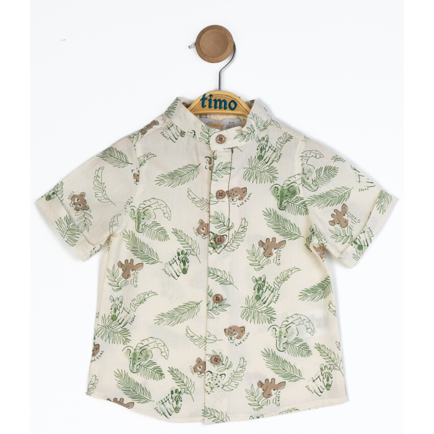 Baby Boy Mandarin Collar Palm Tree Shirt 6-24M Timo 1018-TE5DÜ012255561 - 2