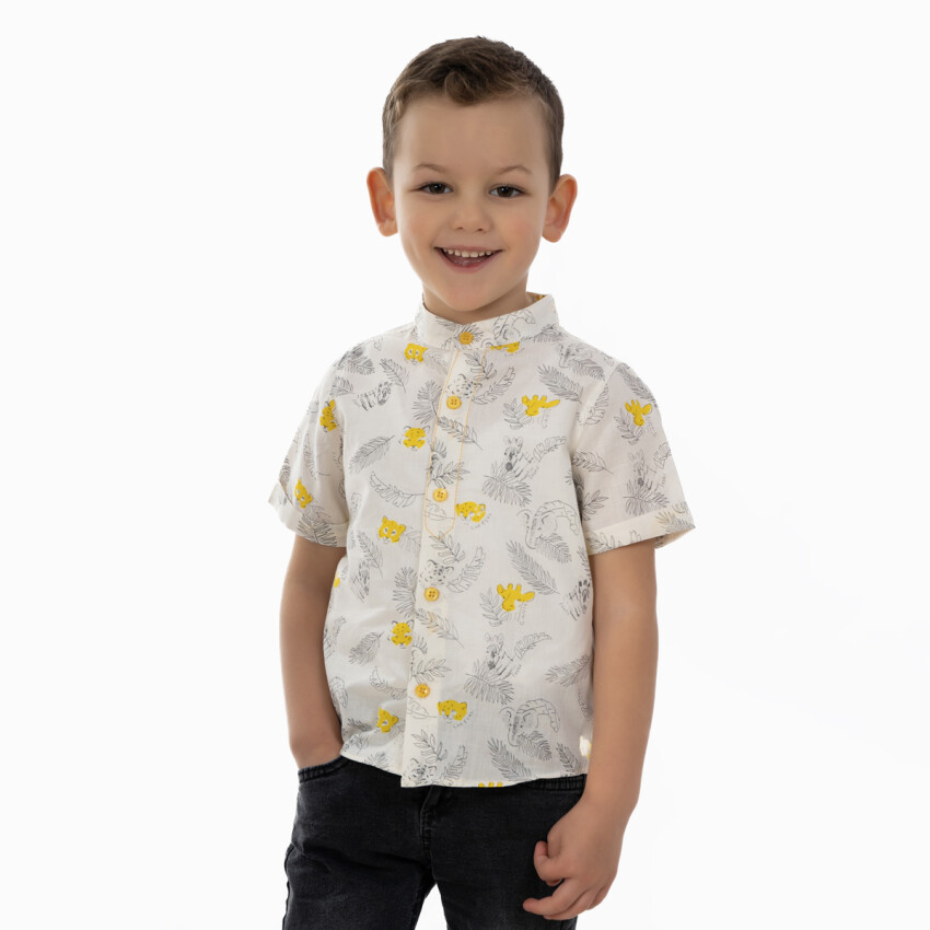 Baby Boy Mandarin Collar Palm Tree Shirt 6-24M Timo 1018-TE5DÜ012255561 - 3