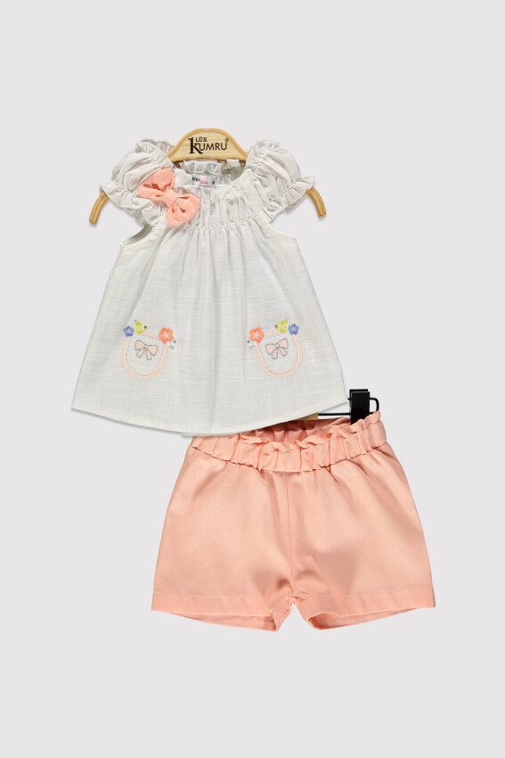 Baby Girl Bow Embroidered Set 6-18M Kumru Bebe 1075-4260 - 3