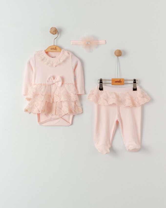 Baby Girl Jasmine 3 Piece Set 0-6M Miniborn 2019-7027 - 3