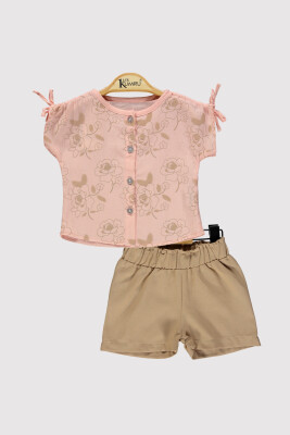 Baby Girl Rose Printed Shirt 6-18M Kumru Bebe 1075-4211 Лососевый цвет