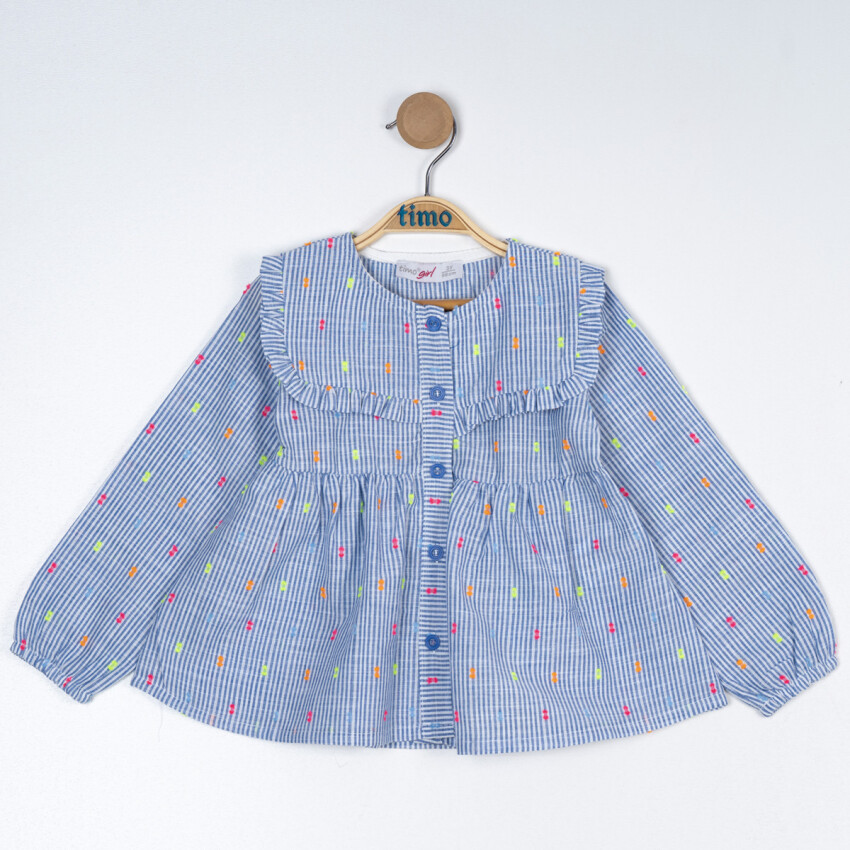 Baby Girl Square Neck Blouse 6-24M Timo 1018-TK5DÜ012257561 - 1