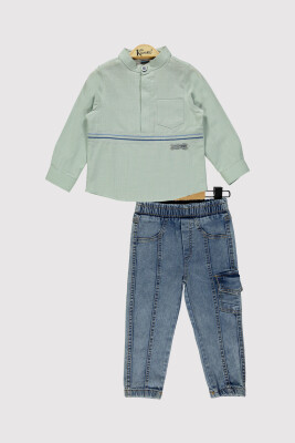 Boy Striped Denim Set 2-5Y Kumru Bebe 1075-4278 - Kumru Bebe