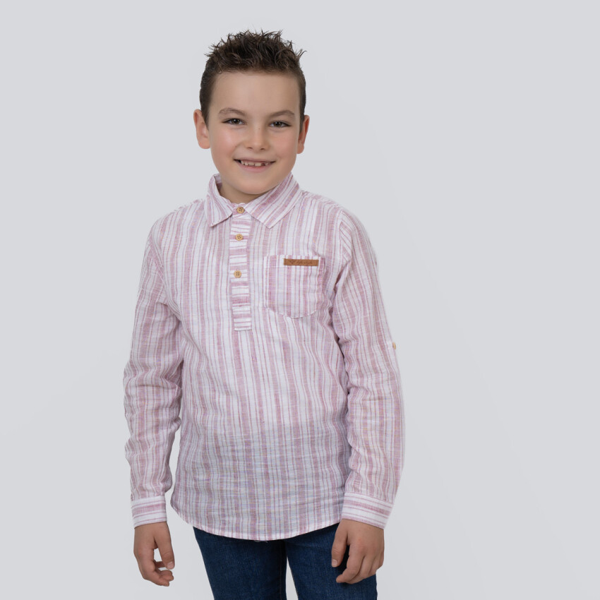 Boy Striped Shirt 6-9Y Timo 1018-TE5DÜ012257653 - 2