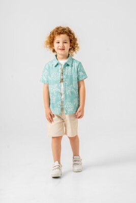 California Printed Shirt 3-Piece Boys Suit 2-5Y Sani 1068-30054 Мятно-зеленый