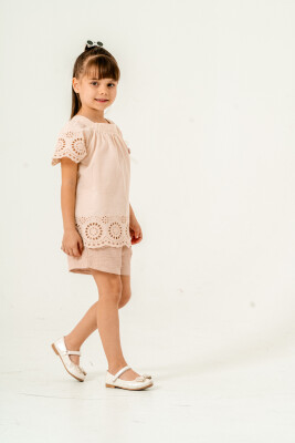 Circle Embroidered Blouse 2-Piece Girls Set 2-5Y Sani 1068-30039 - Sani