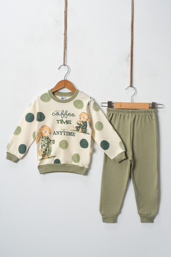 Coffee Time Printed 2-Piece Boys‘ Tracksuit 2-4Y Hoppidik 2017-2398 - 2