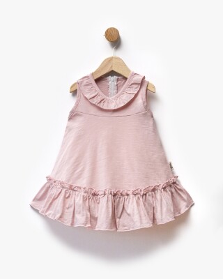 Ruffle and Gather Detailed Dress Flexi Baby 6-36 M Flexi Baby 2063-229494 Pink