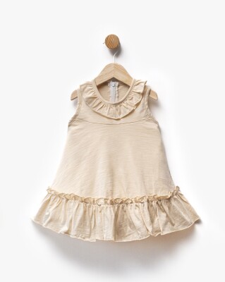 Ruffle and Gather Detailed Dress Flexi Baby 6-36 M Flexi Baby 2063-229494 Cream