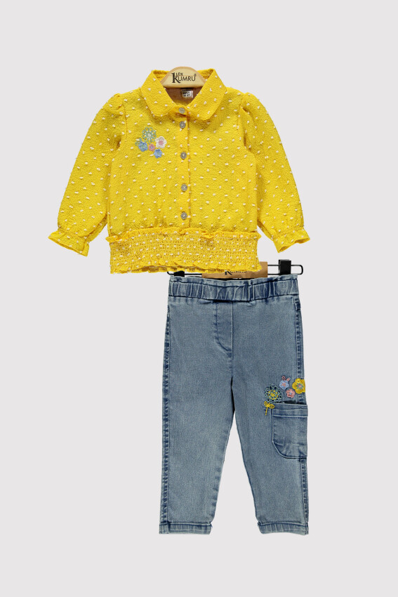 Girl Embroidered Shirt Set 2-5Y Kumru Bebe 1075-4208 - 1