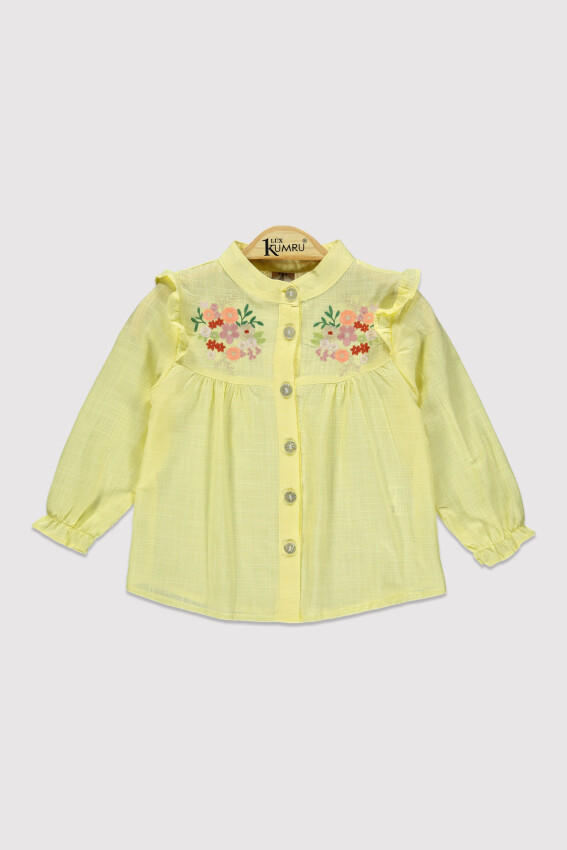 Girl Embroidered Stand Collar Shirt 10-13Y Kumru Bebe 1075-4251 - 1