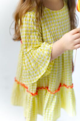 Girl Yellow Dress Ruffle 7-10Y Pixy Love 2070-PL24SCM294194403-1 - 3