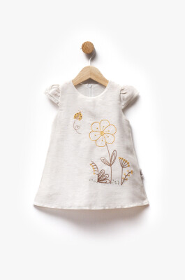 Linen Fabric Flower Embroidered Dress 6-36M Flexi Baby 2063-229501 Жёлтый 