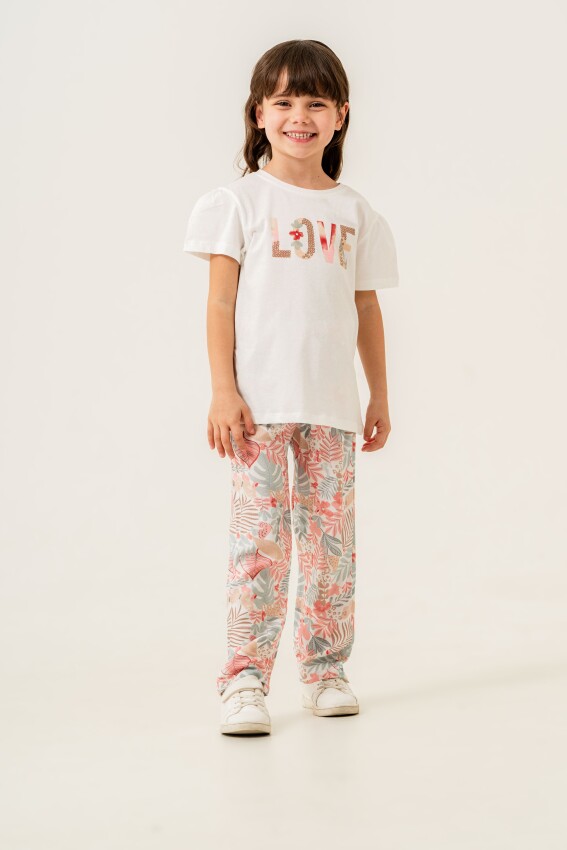 Love Printed 2-Piece Girls Set 2-5Y Sani 1068-30078 - 1