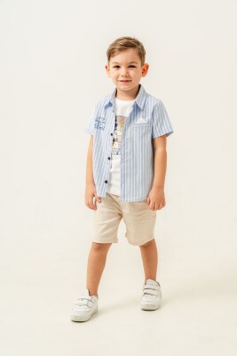 Newport Printed Shirt 3-Piece Boys Suit 2-5Y Sani 1068-30081 Синий