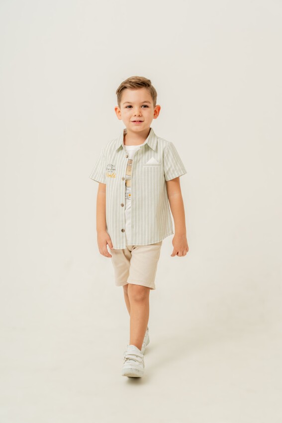 Newport Printed Shirt 3-Piece Boys Suit 2-5Y Sani 1068-30081 - 2