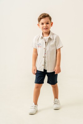 Newport Printed Shirt 3-Piece Boys Suit 2-5Y Sani 1068-30081 Темно-синий