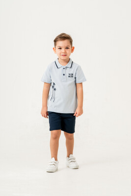 Rise Printed Polo Collar 2-Piece Boys Suit 2-5Y Sani 1068-30073 Голубой 