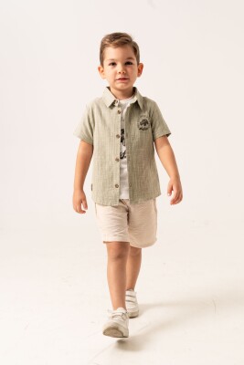 Safari Printed Shirt 3-Piece Boys Suit 2-5Y Sani 1068-30016 Хаки 