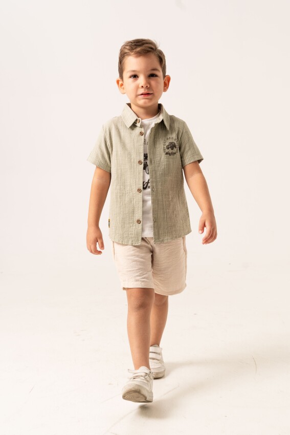 Safari Printed Shirt 3-Piece Boys Suit 2-5Y Sani 1068-30016 - 1