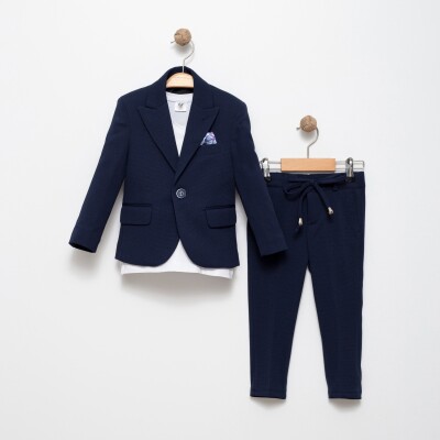 Sapphire T-shirt Jacket Full Set 3-7Y Terry 1036-5690 Темно-синий