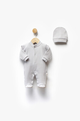 Self-Striped Fabric Reverse Stitch Hat Premature Overalls 0-3M Flexi Baby 2063-252339 - 1