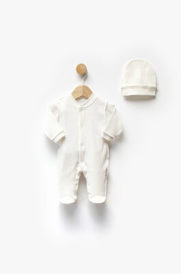 Self-Striped Fabric Reverse Stitch Hat Premature Overalls 0-3M Flexi Baby 2063-252339 - 2