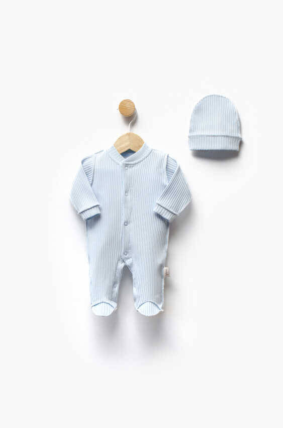 Self-Striped Fabric Reverse Stitch Hat Premature Overalls 0-3M Flexi Baby 2063-252339 - 5