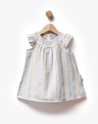 Striped Linen Fabric Dress 6-36M Bebbemini 2065-BM-2355 Синий