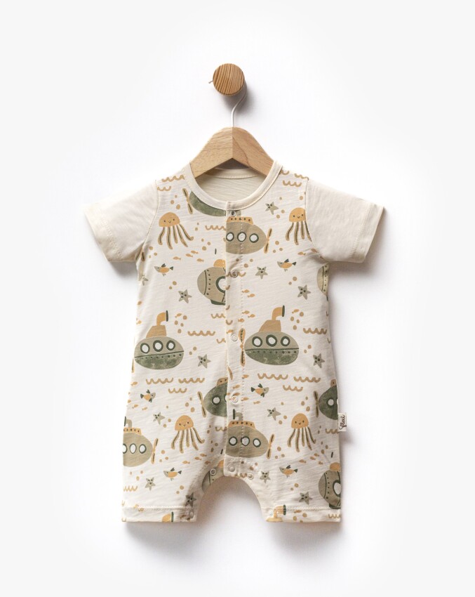 Submarine Printed Short Sleeve Jumpsuit 3-9M Flexi Baby 2063-236577 - 3