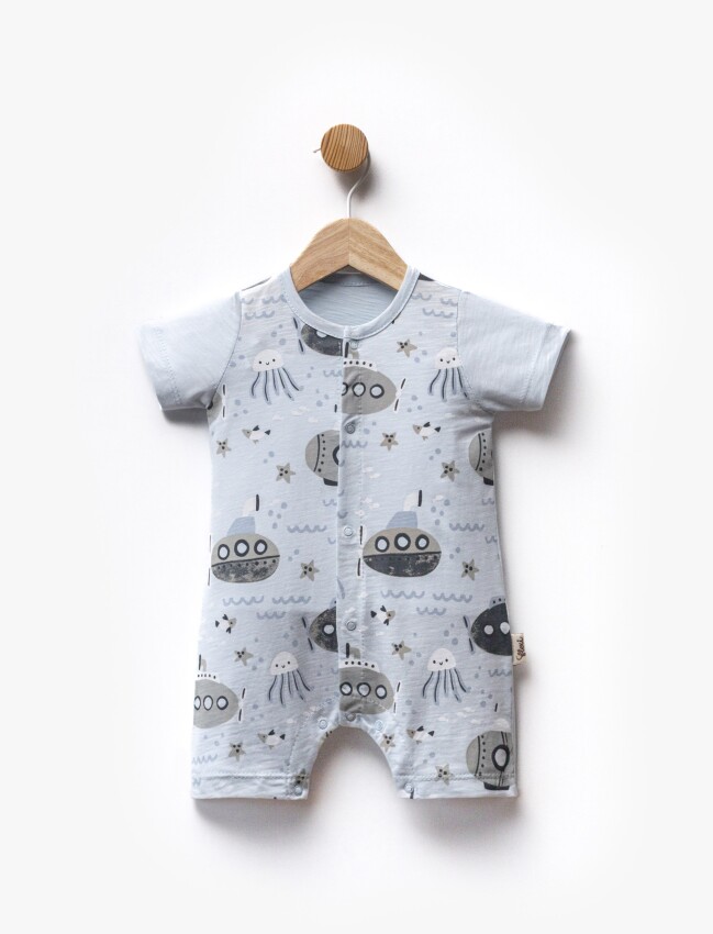 Submarine Printed Short Sleeve Jumpsuit 3-9M Flexi Baby 2063-236577 - 4